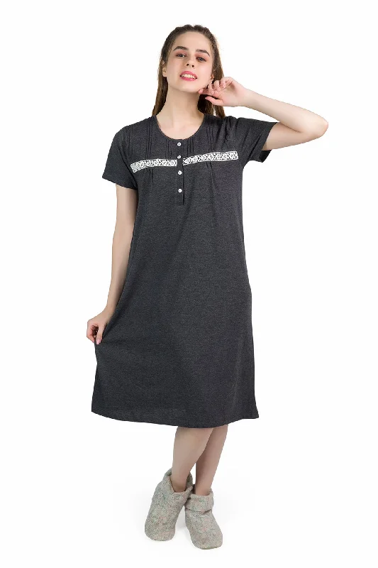 Anthra Lace Yoke Short Nightdress