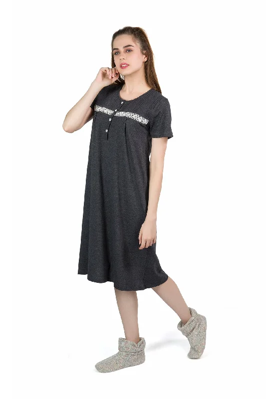 Anthra Lace Yoke Short Nightdress