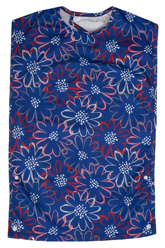 Adult Bib Waterproof Clothing Protector - Blue | Floral