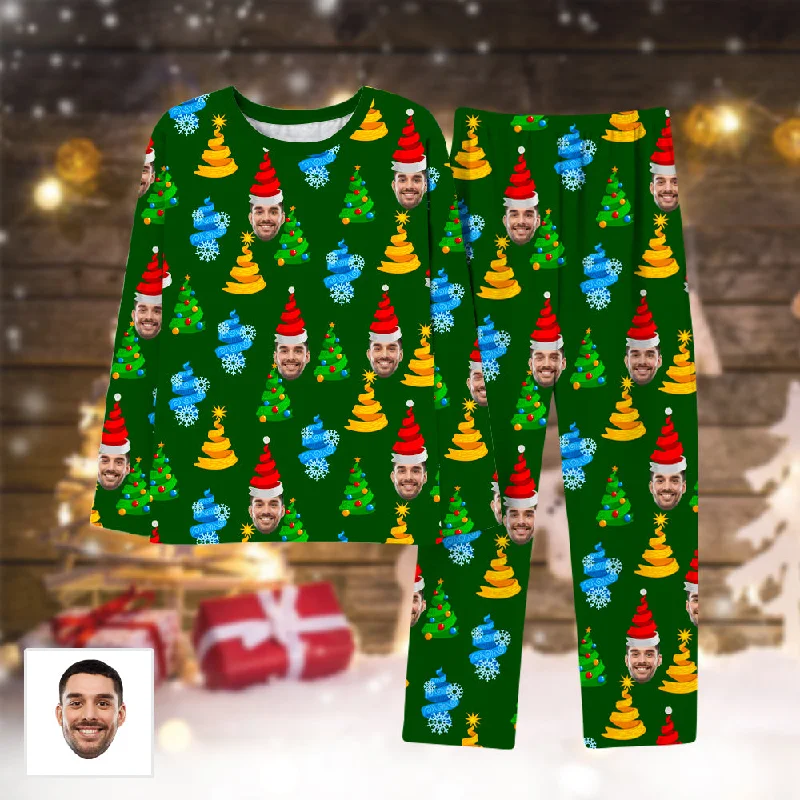 Colorful Christmas Tree Printed Christmas Custom Pajamas Home Sleep Wear Family Outfit