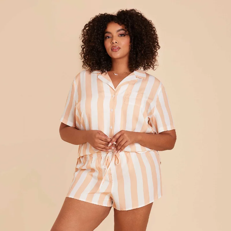 Eddie Pajama Set - Orange Stripe