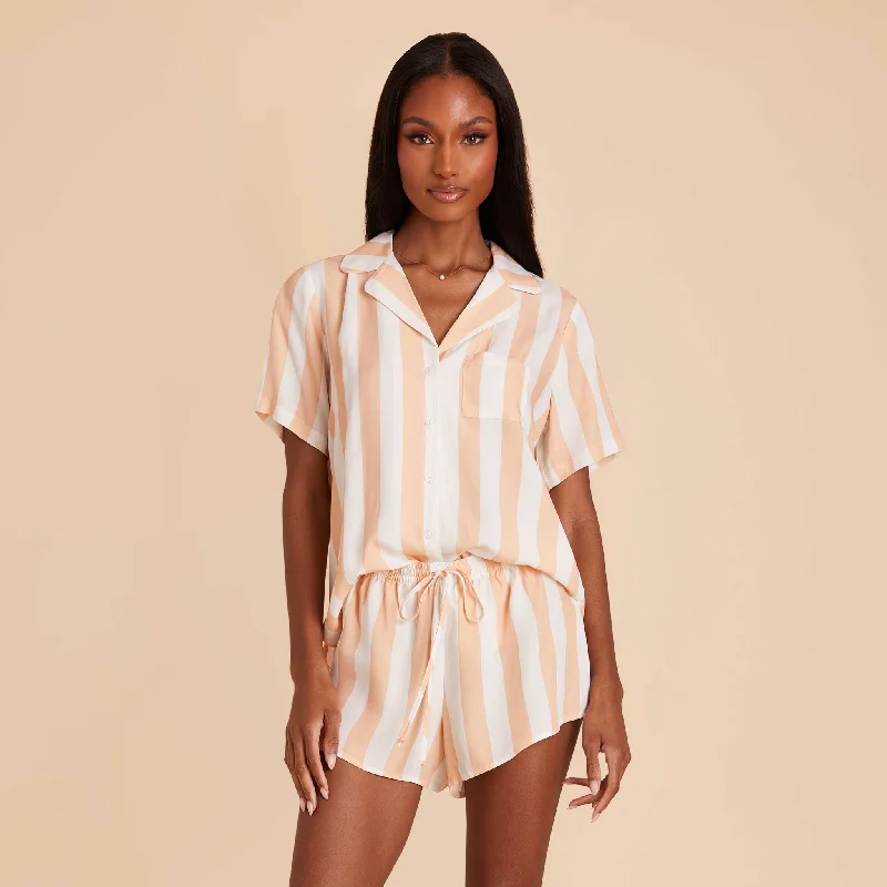 Eddie Pajama Set - Orange Stripe