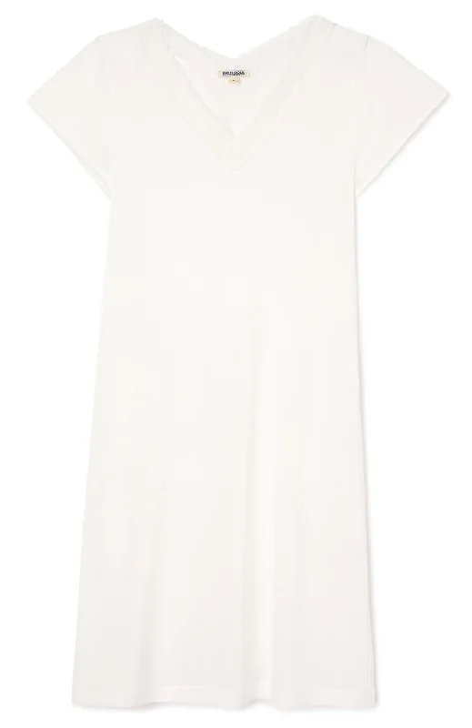 Women's Jersey Ella Short Nightdress - Antique White