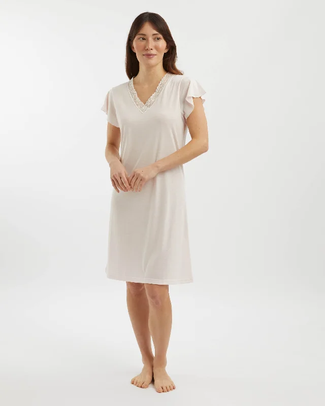 Women's Jersey Ella Short Nightdress - Soft Pink