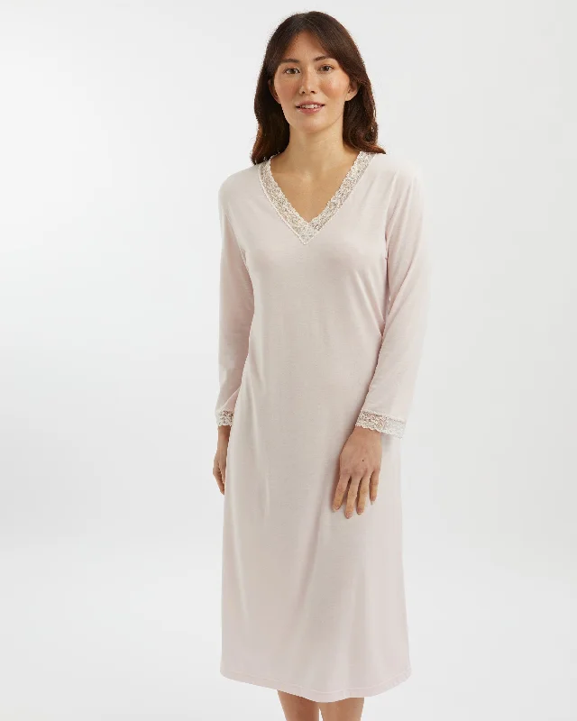 Women's Jersey Ella Nightdress - Soft Pink