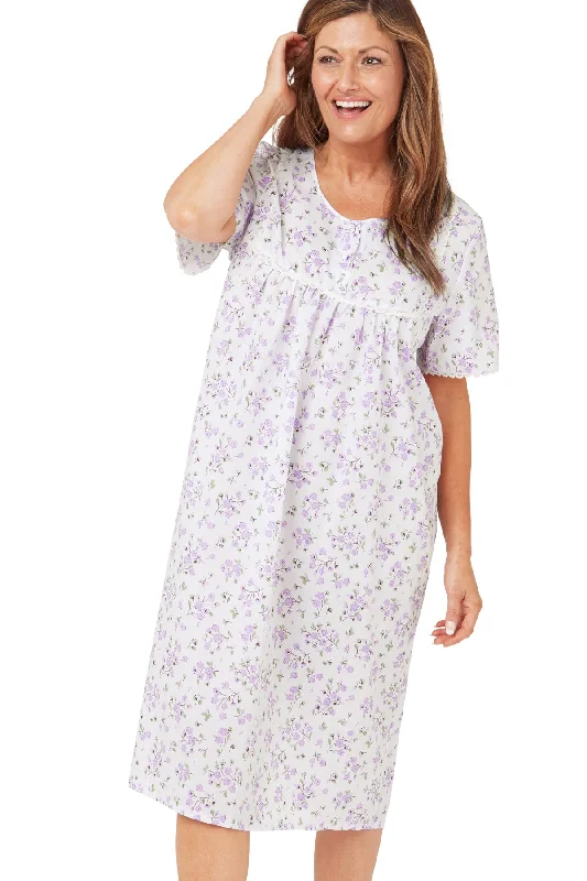 Felicity Floral Sprig Round Neck Easy-Care Nightdress