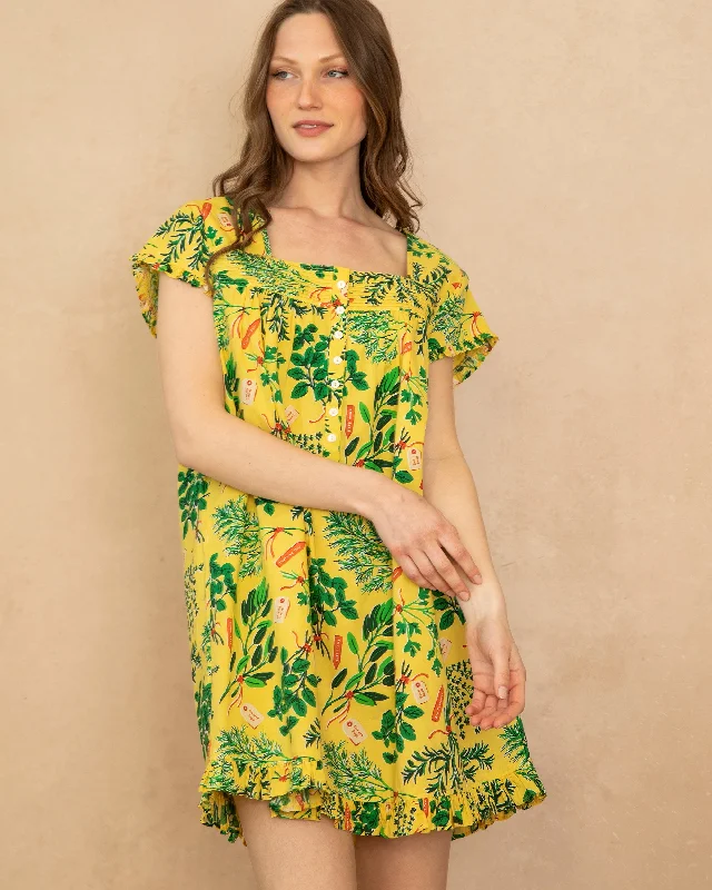 Herb Garden - Pintuck Nightgown - Citrine