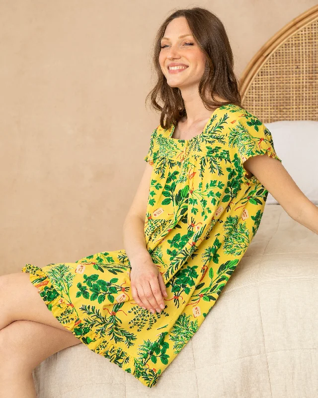 Herb Garden - Pintuck Nightgown - Citrine