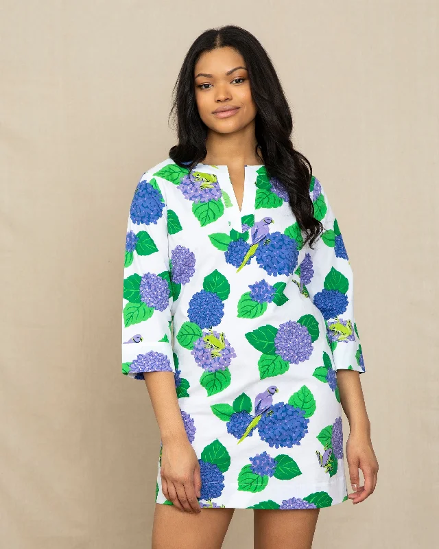 Hydrangea Hideaway - Slim-Fit Tunic - Cloud