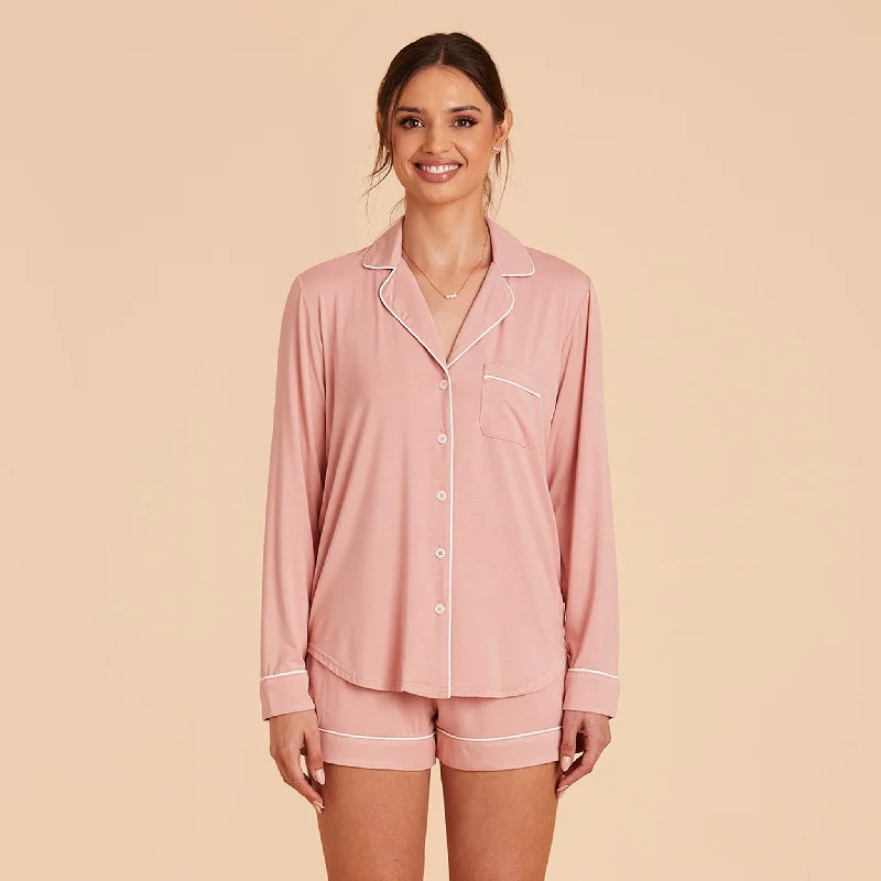 Jonny Long Sleeve Pajama Set - Dusty Rose