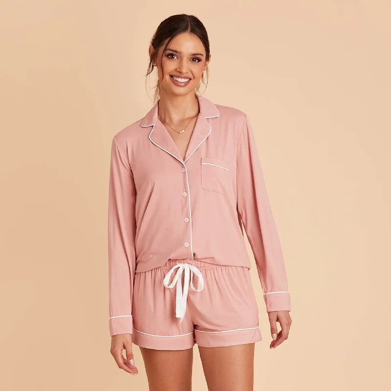 Jonny Long Sleeve Pajama Set - Dusty Rose