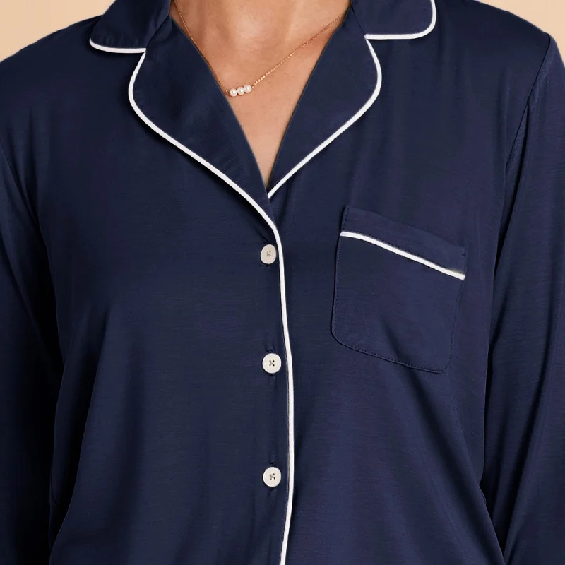 Jonny Long Sleeve Pajama Set - Navy