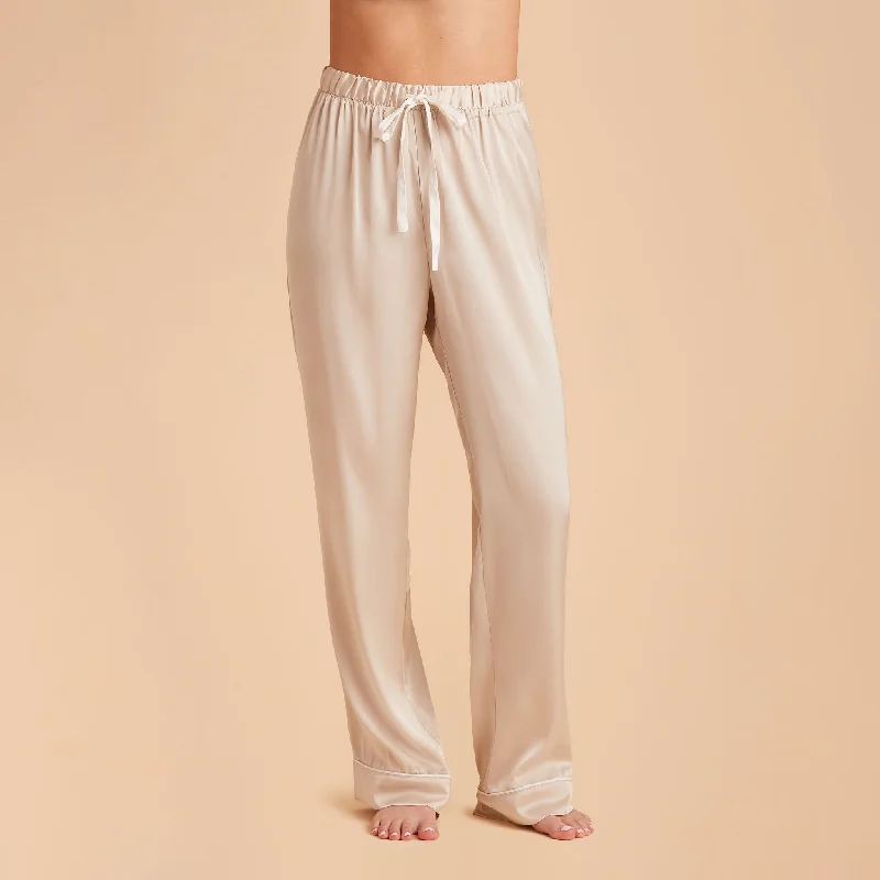 Jonny Satin Pajama Pants - Champagne