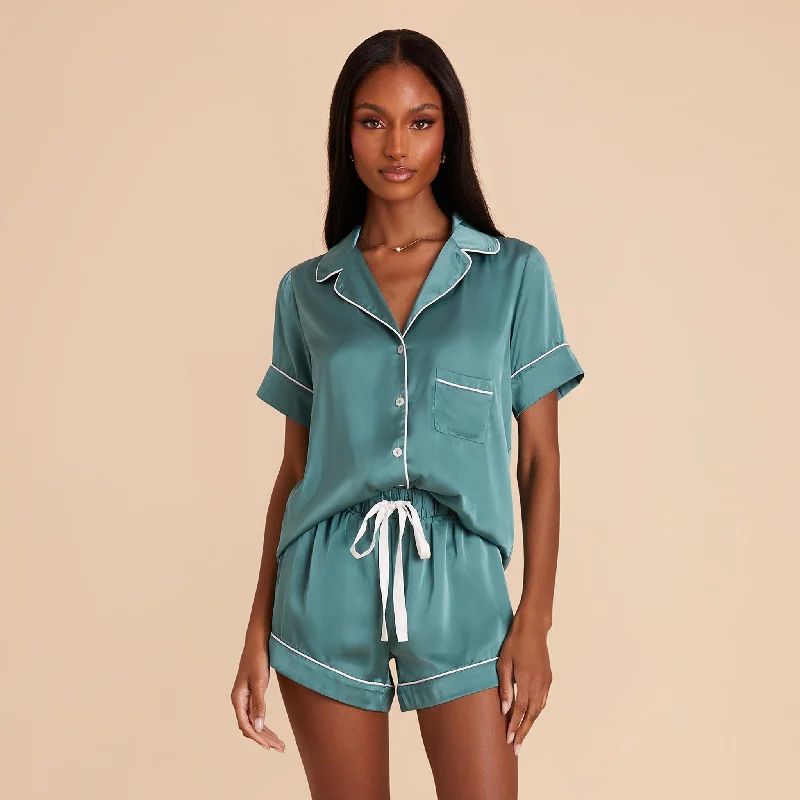 Jonny Satin Pajama Set - Sea Glass