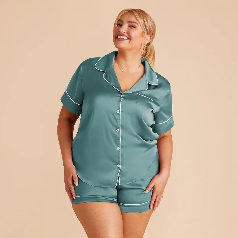 Jonny Satin Pajama Set - Sea Glass