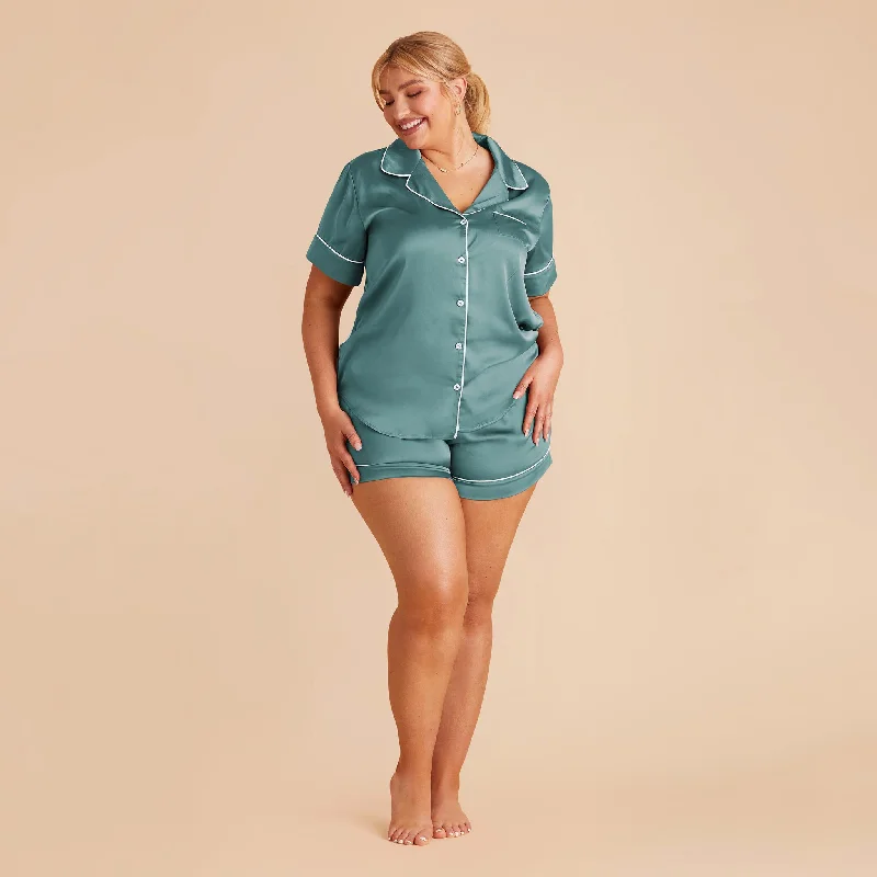 Jonny Satin Pajama Set - Sea Glass