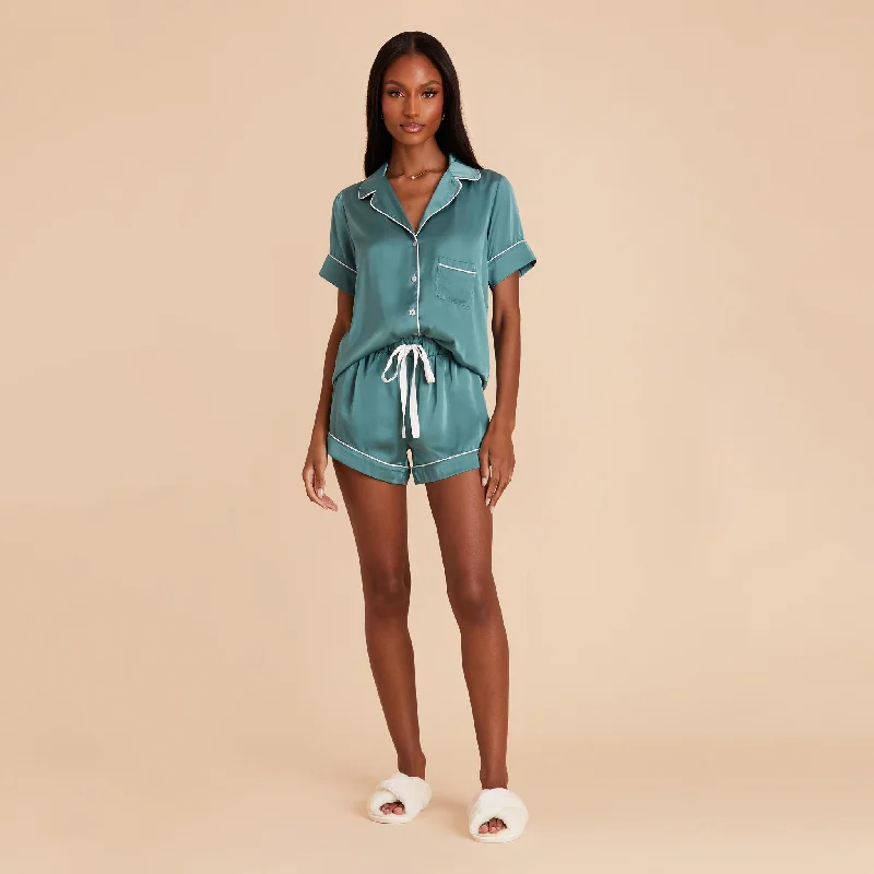 Jonny Satin Pajama Set - Sea Glass