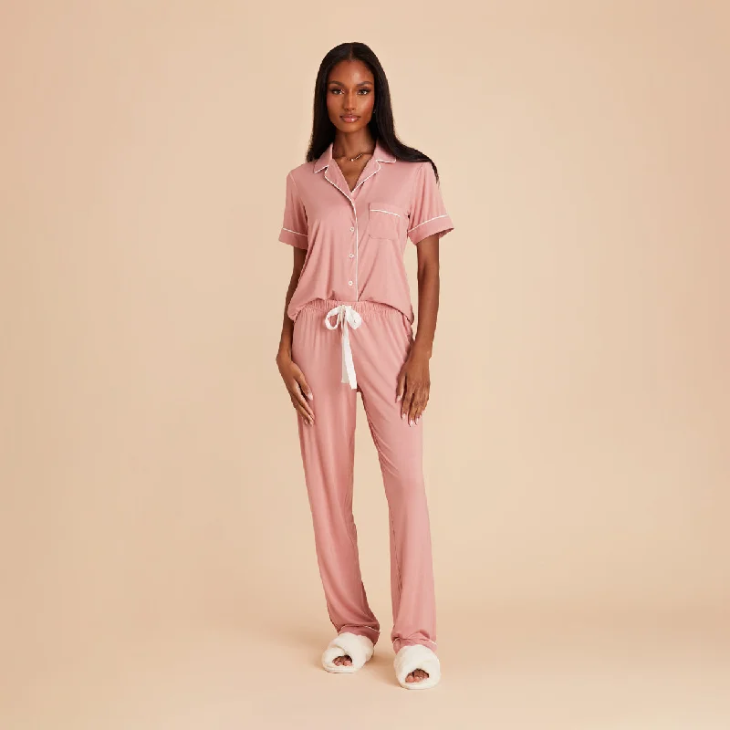 Jonny Short Sleeve and Pant Set - Dusty Rose