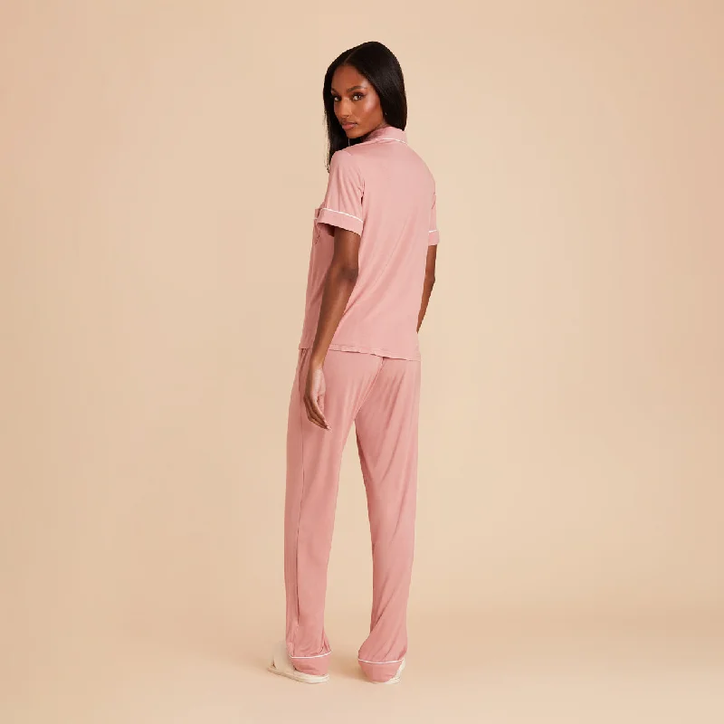 Jonny Short Sleeve and Pant Set - Dusty Rose