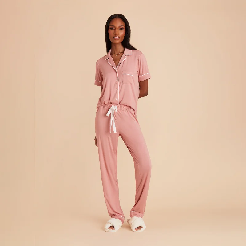 Jonny Short Sleeve and Pant Set - Dusty Rose