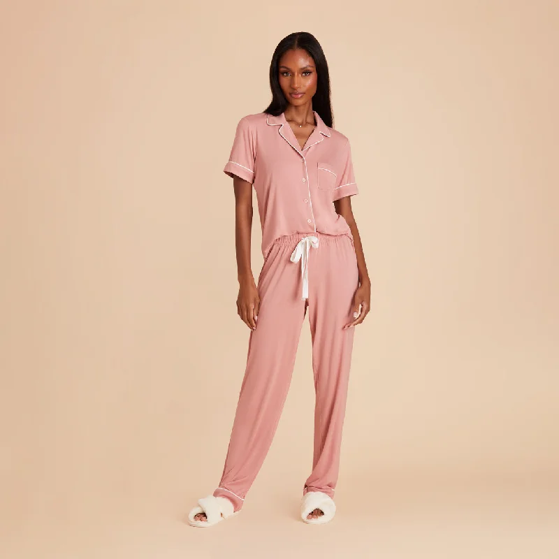 Jonny Short Sleeve and Pant Set - Dusty Rose