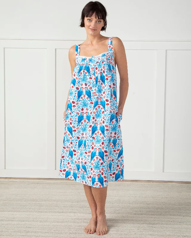 Lovebirds - Back to Bed Nightgown - Blue Cloud