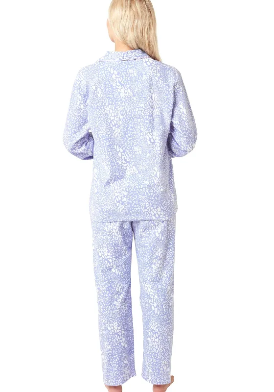 Indigo Sky Pastel Print Brushed Cotton Pyjama Set, Blue