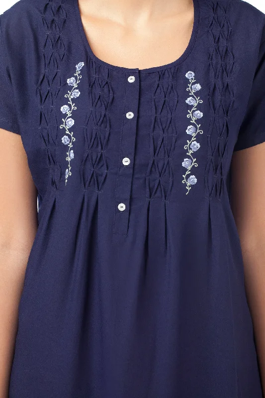 Navy Floral Nightdress