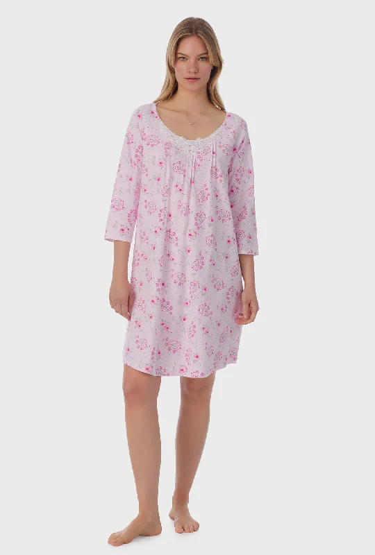 Paisley Floral Cotton Short Nightgown