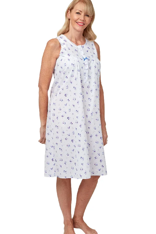 Penny Floral Print Sleeveless Easy-Care Nightdress