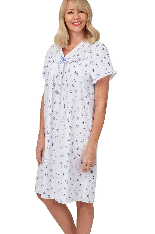 Penny  Floral Print V Neck Easy-Care Nightdress