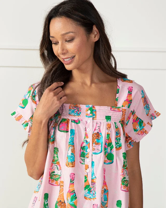 Pop the Bubbly - Pintuck Nightgown - Sparkling Rosé