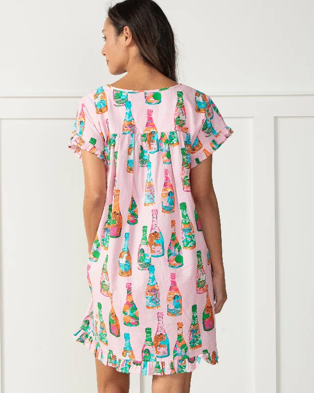 Pop the Bubbly - Pintuck Nightgown - Sparkling Rosé