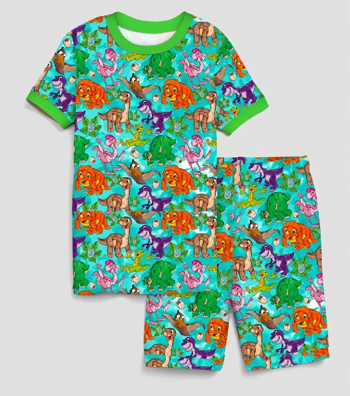 Beautifully Bold Little Dino - Bamboo Short Sleeve Short Lounge Set