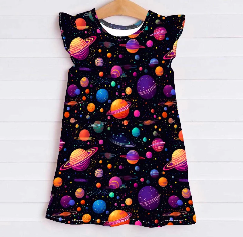 Beautifully Bold Solar Galaxy - Girls Bamboo Slumber Dress