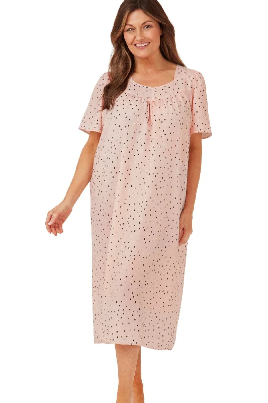 Pretty Peach Spot Light & Soft Crepe Nightdress