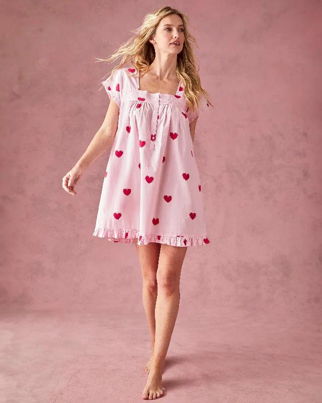 Queen of Hearts - Pintuck Nightgown - Candy Pink