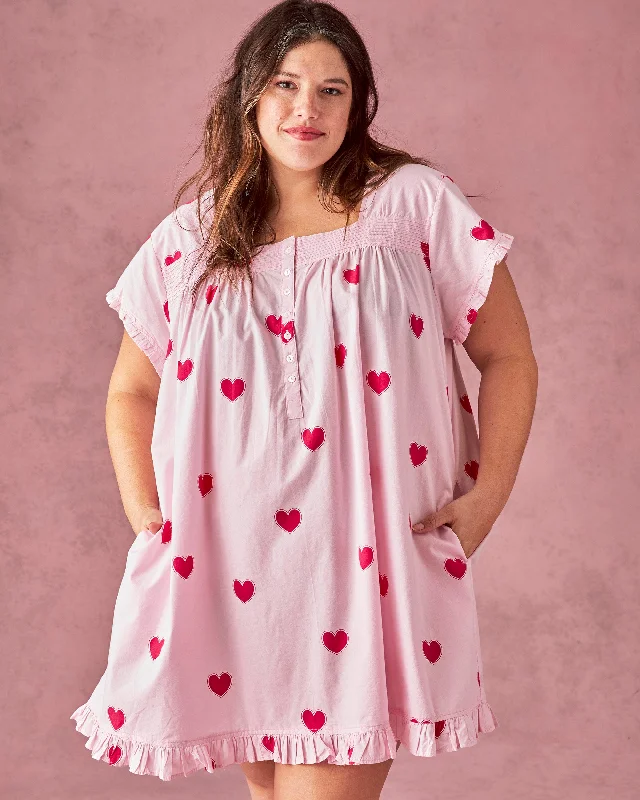 Queen of Hearts - Pintuck Nightgown - Candy Pink