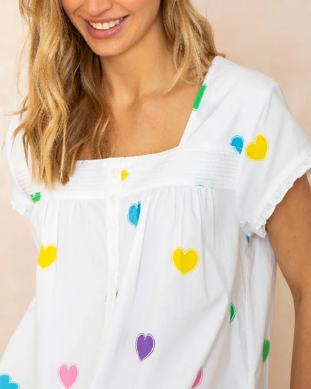 Queen of Hearts - Pintuck Nightgown - Rainbow