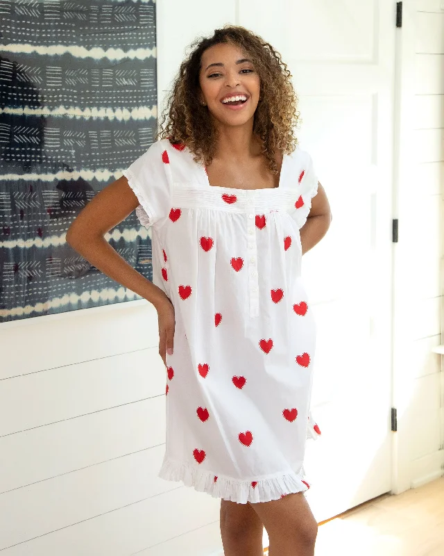 Queen of Hearts - Pintuck Nightgown - Ruby Cloud