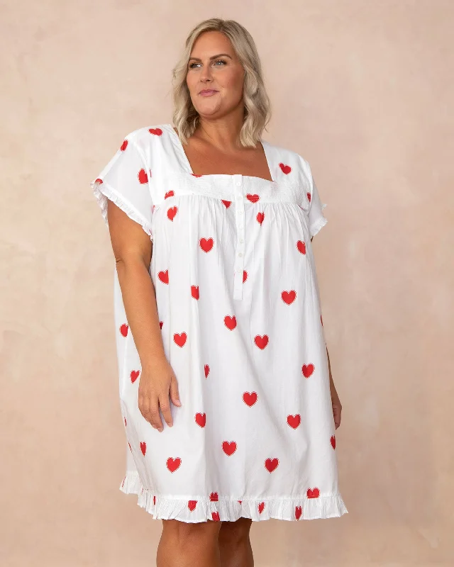 Queen of Hearts - Pintuck Nightgown - Ruby Cloud