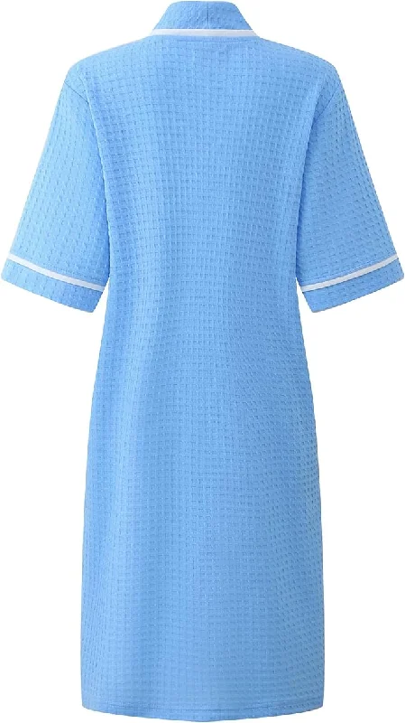 Richie House Women's Button Front Duster Zip up Bathrobes Short Nightgown with Pockets, S-3XL RHW4093