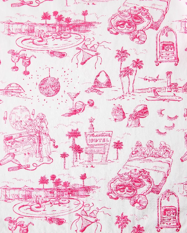 PF x Sean Taylor Girls' Trip Toile - Short PJ Set - Pink Cloud