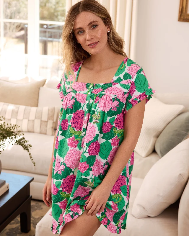 Secret Garden - Pintuck Nightgown - Pink Hydrangea