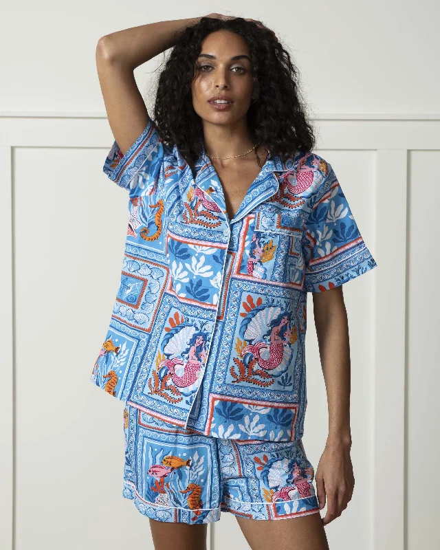 Tidal Tapestry - Short PJ Set - Saltwater Blue