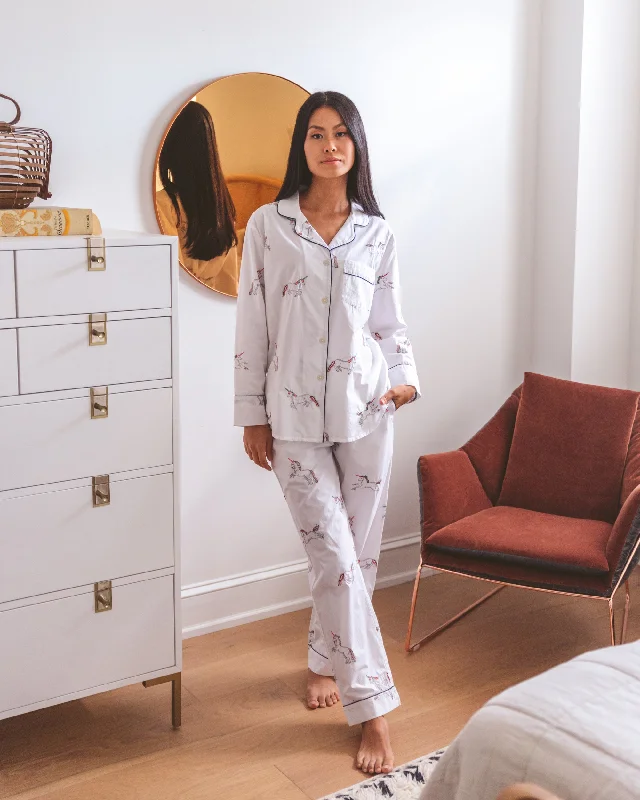 Embroidered Unicorn - Long Sleep Set - Cloud