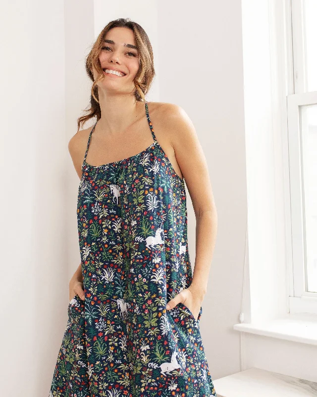 Unicorn's Garden - Cami Nightgown - Indigo