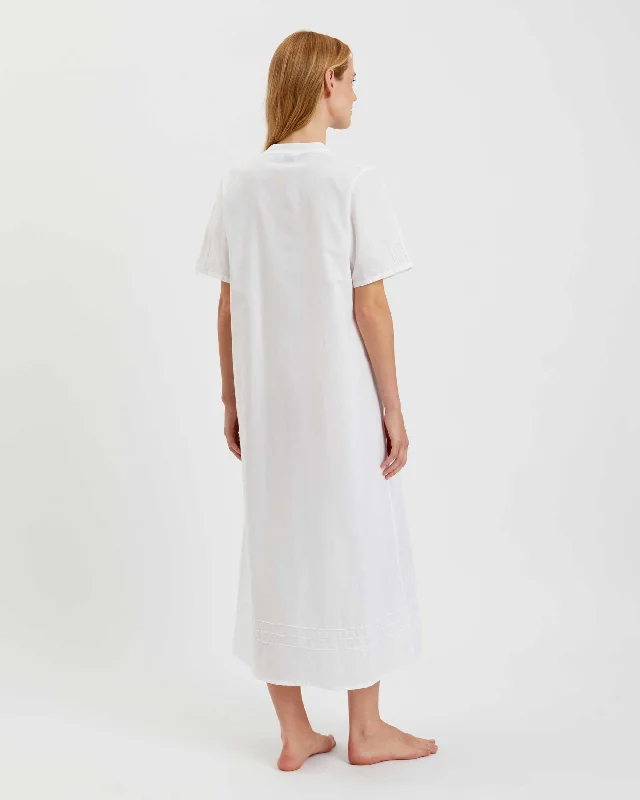 Women's Victoria Cotton Short Sleeve Nightdress - White