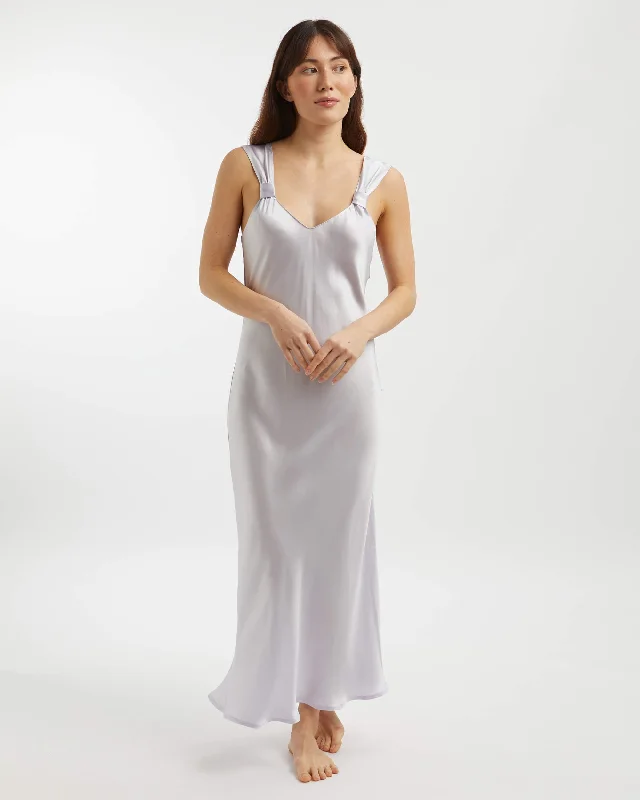 Women's Vintage Style Silk Nightdress - Lilac