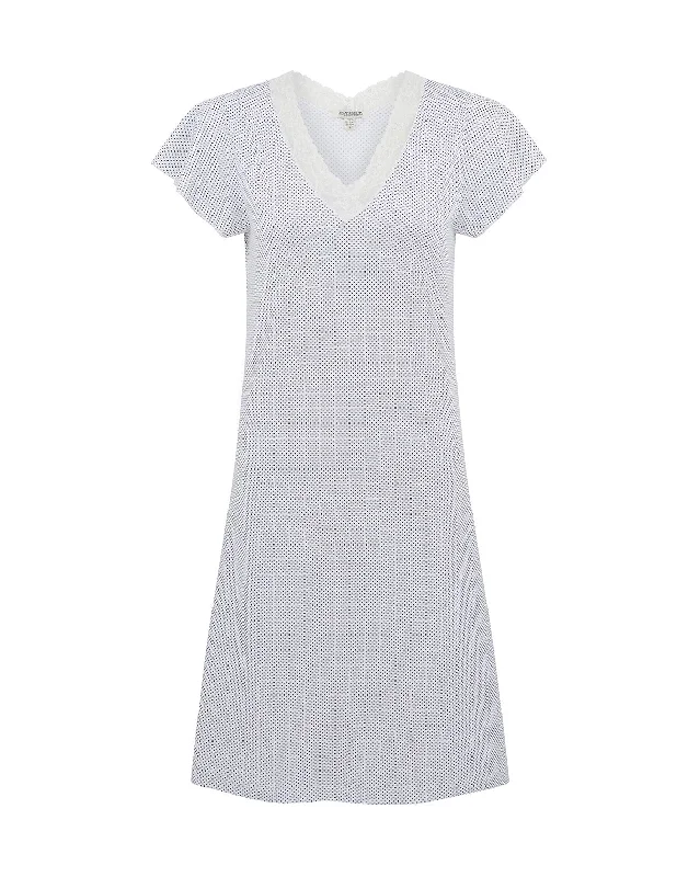 Women's Clara Nightdress - Navy Dot